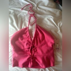 Pink Crop Top - Multiple Ways to Wear - Size S